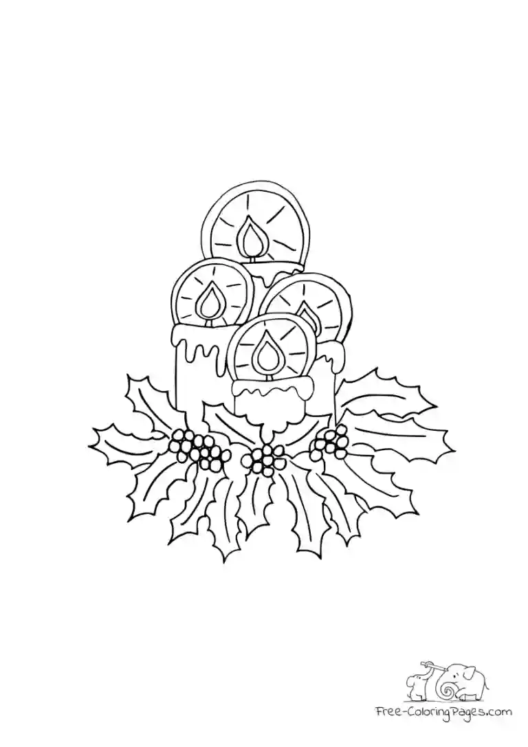 Coloring Page Advent wreath - Free Coloring Pages
