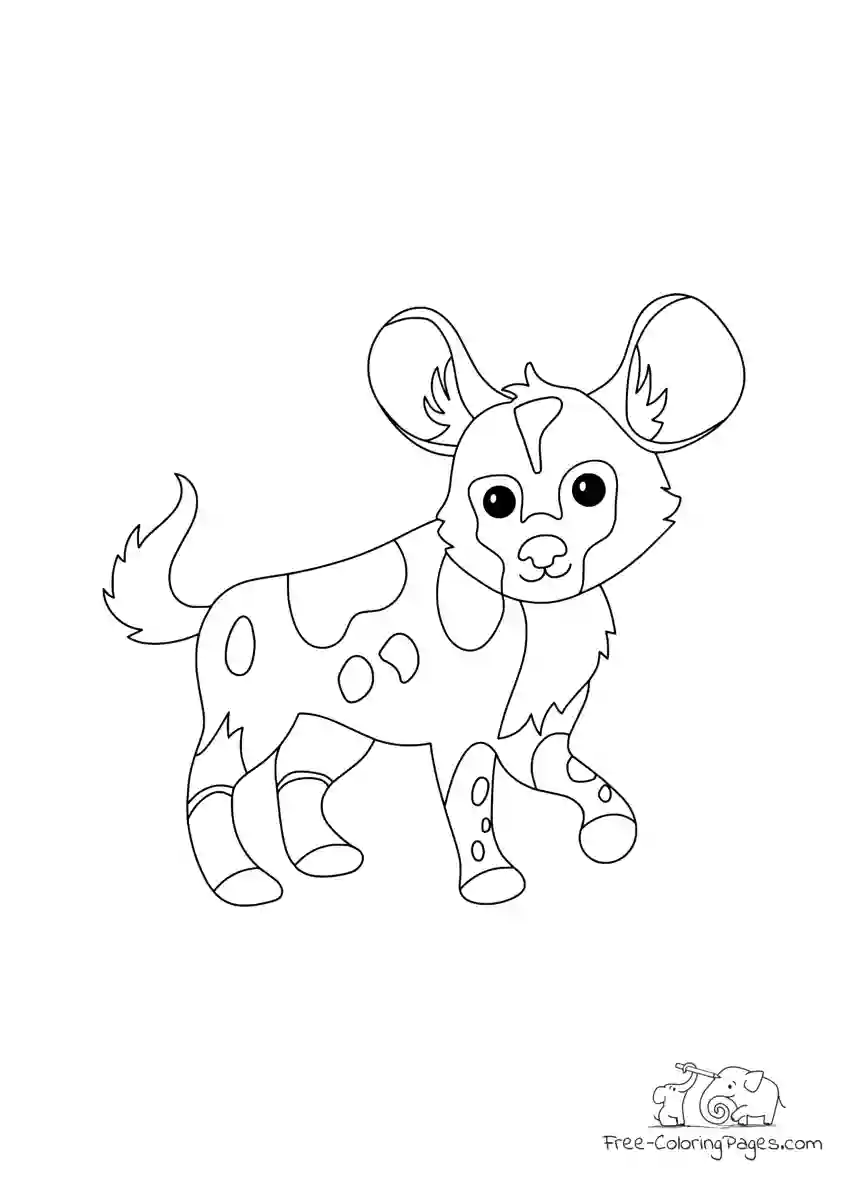 Ausmalbild African Wild Dog