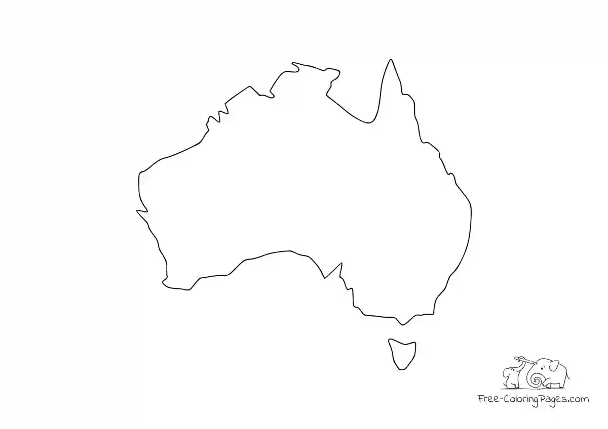 Coloring Page Australia outline border