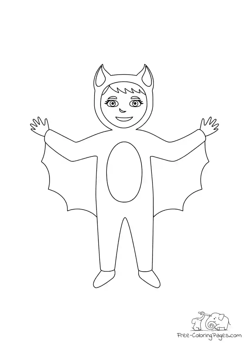 Ausmalbild Bat costume