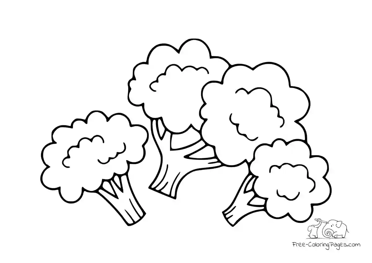 Coloring Page Broccoli florets