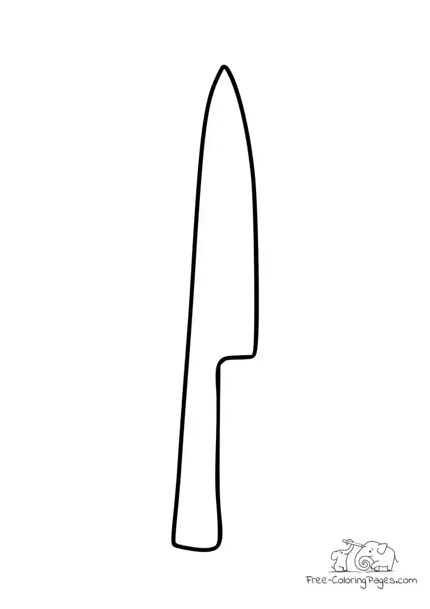 Coloring Page Chef Knife