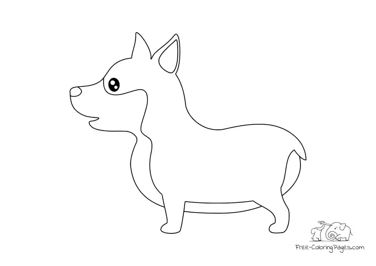 Ausmalbild Corgi dog