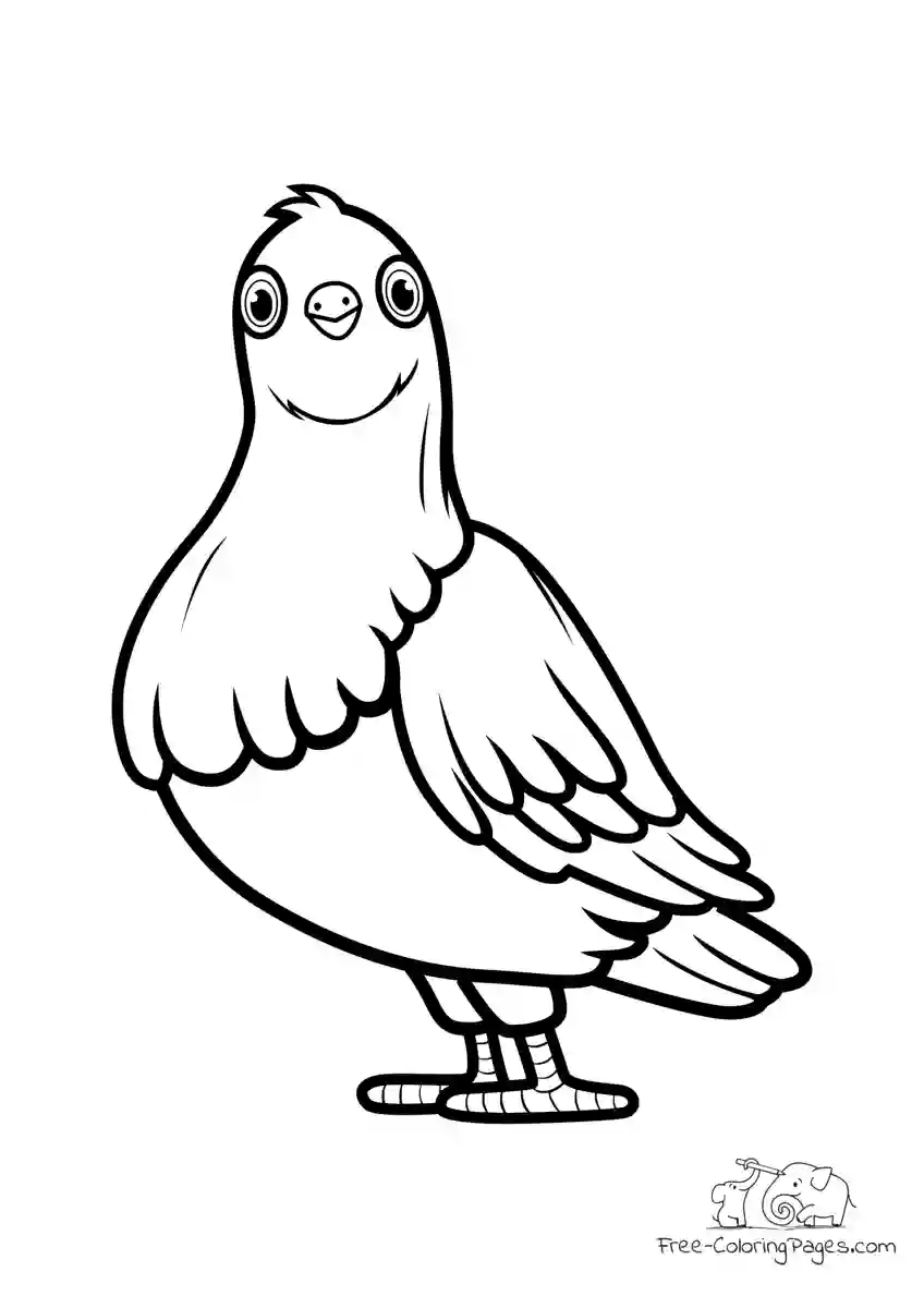 Ausmalbild Dove which looks you in the eyes