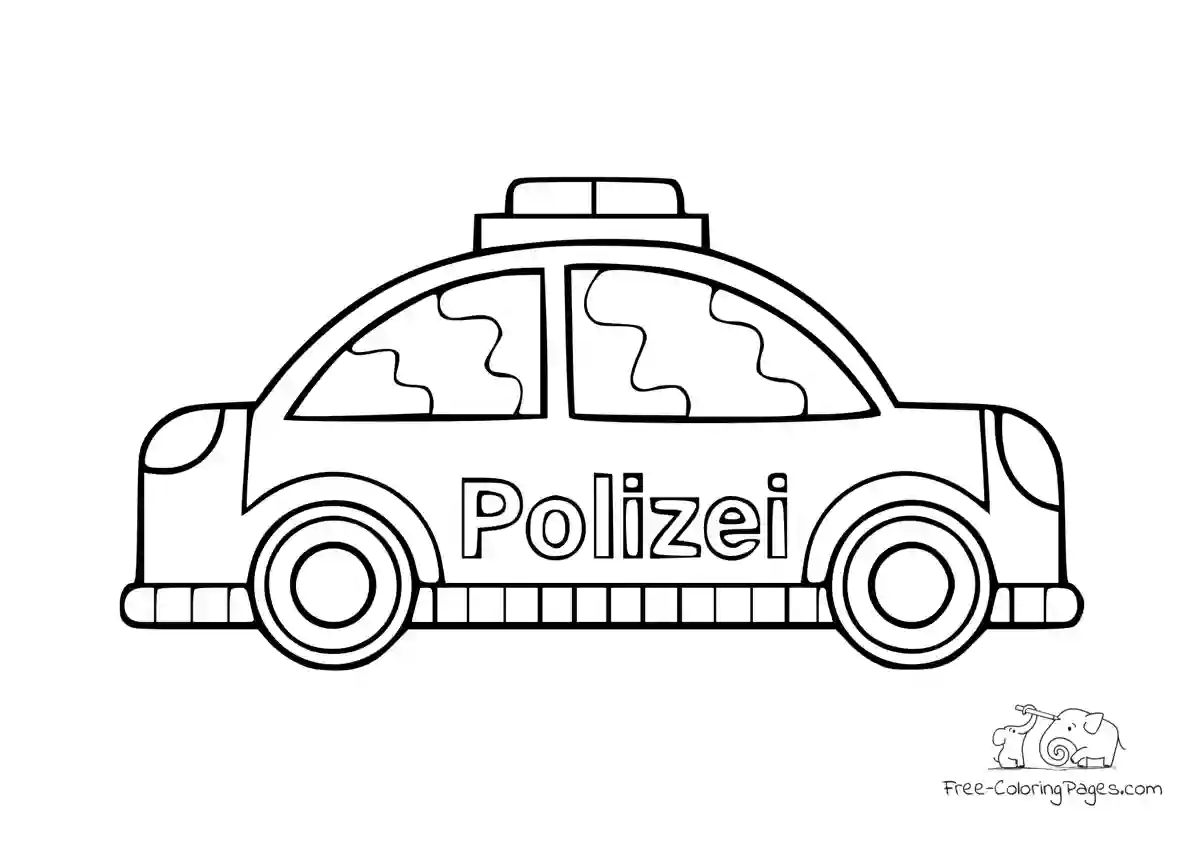 Coloring Page Fast police car