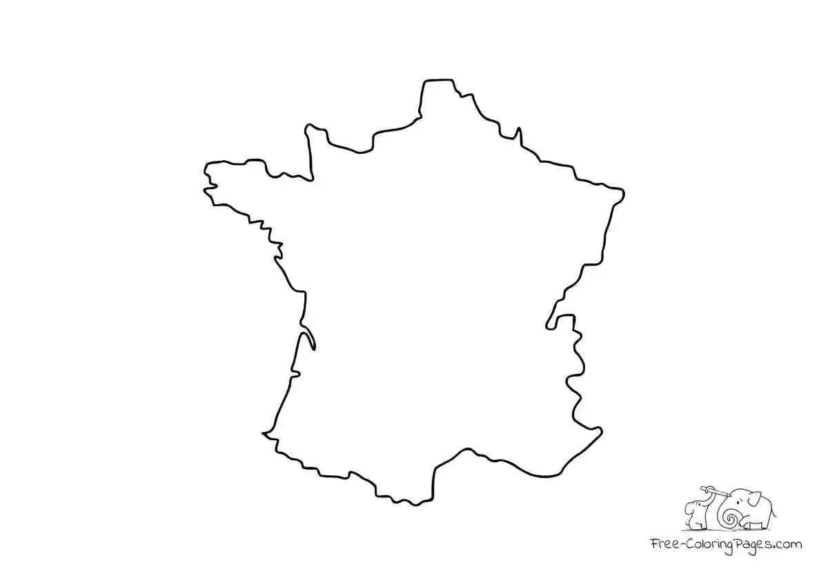 Coloring Page France outline border