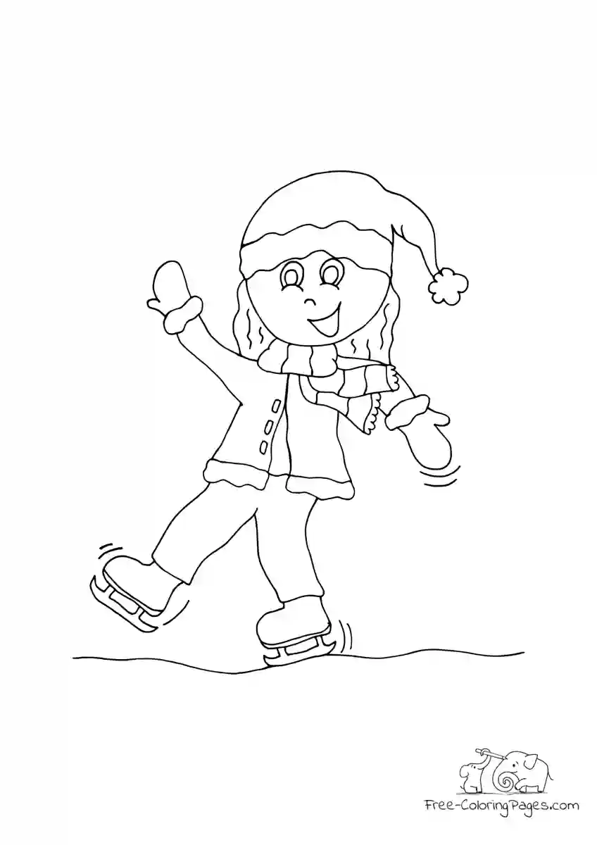 Ausmalbild Girl on skates