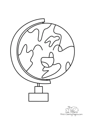 Ausmalbild Globe with face