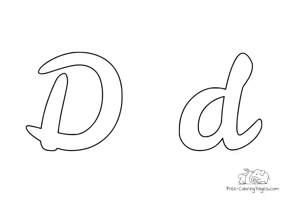 Coloring Page Letter - capital and small D