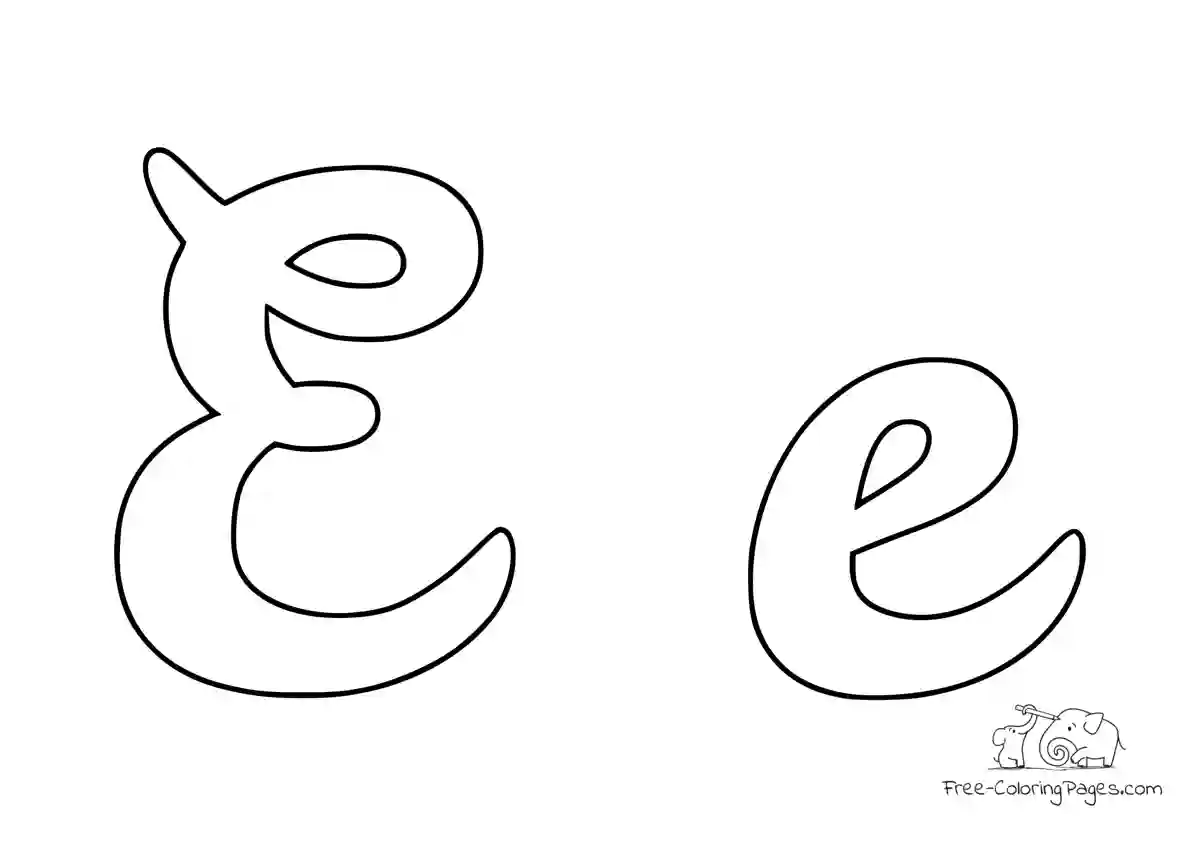 Coloring Page Letter - capital and small E