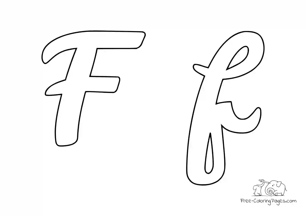 Coloring Page Letter - capital and small F
