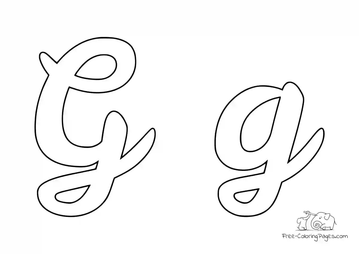 Coloring Page Letter - capital and small G