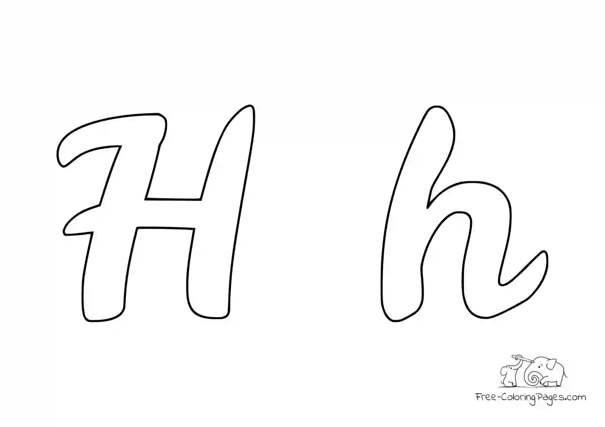 Coloring Page Letter - capital and small H