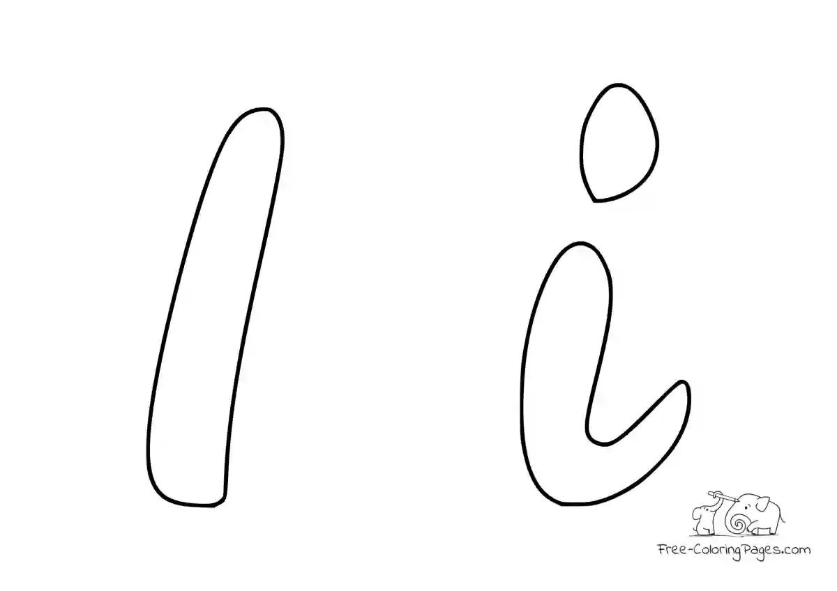Coloring Page Letter - capital and small I
