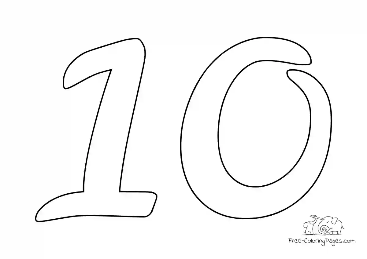 Coloring Page Number digit 10