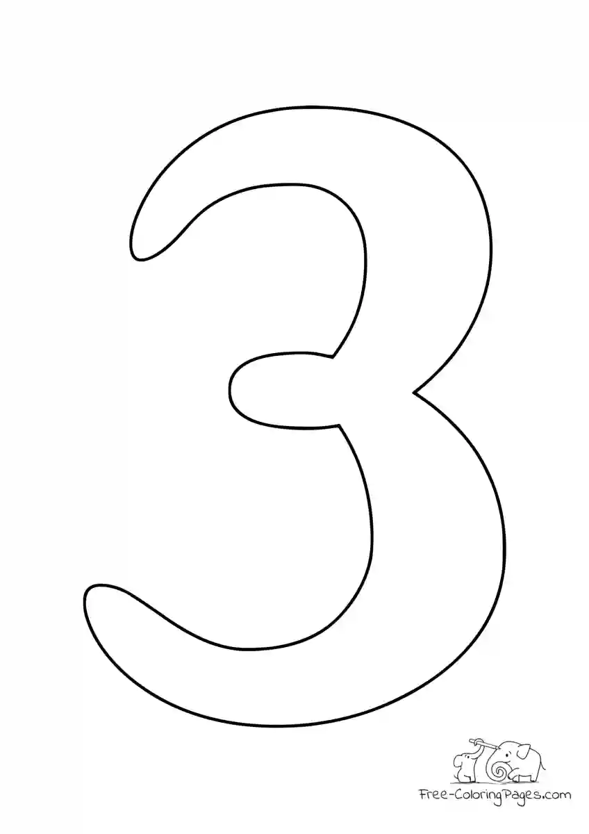 Coloring Page Number digit 3