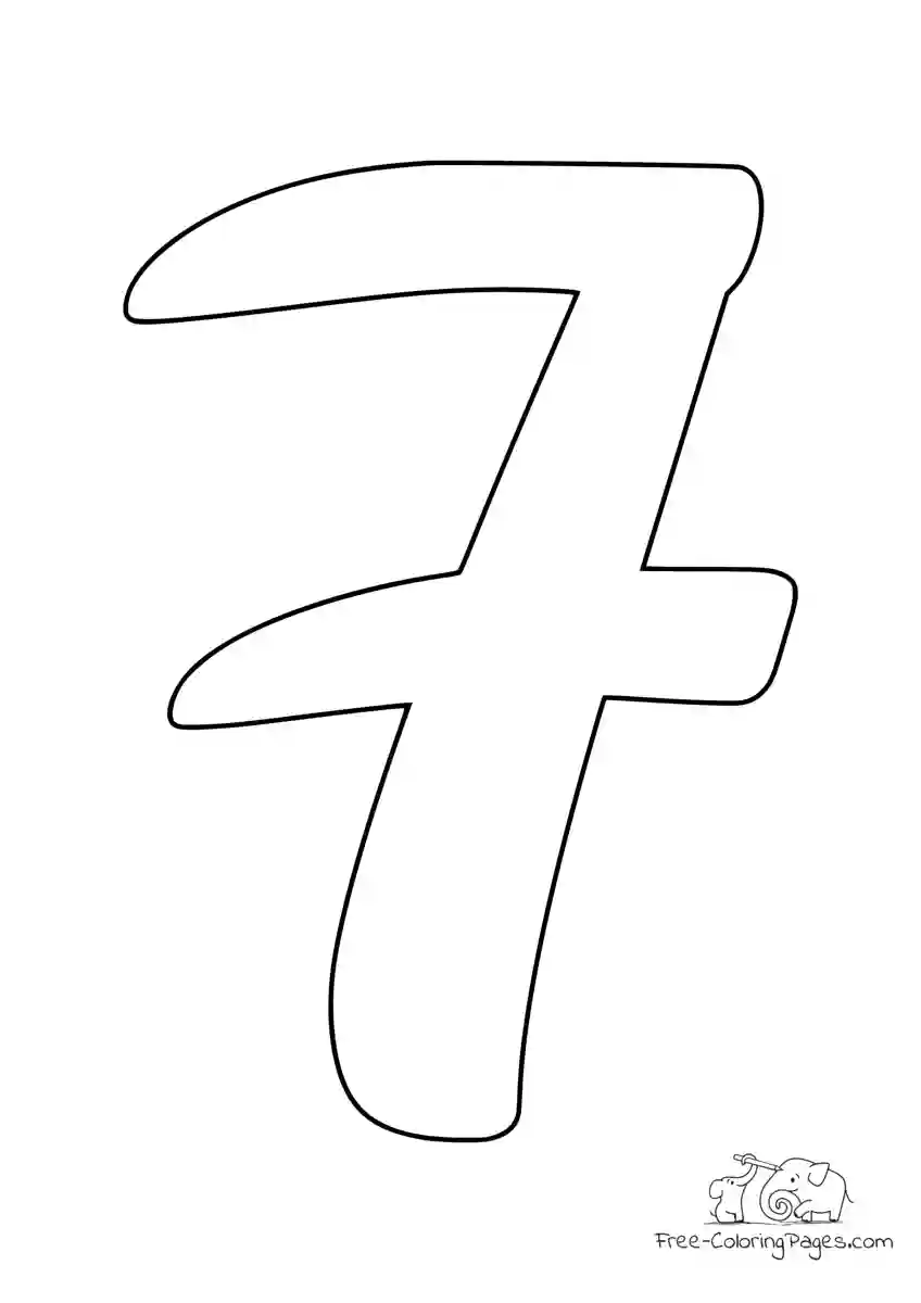 Coloring Page Number digit 7