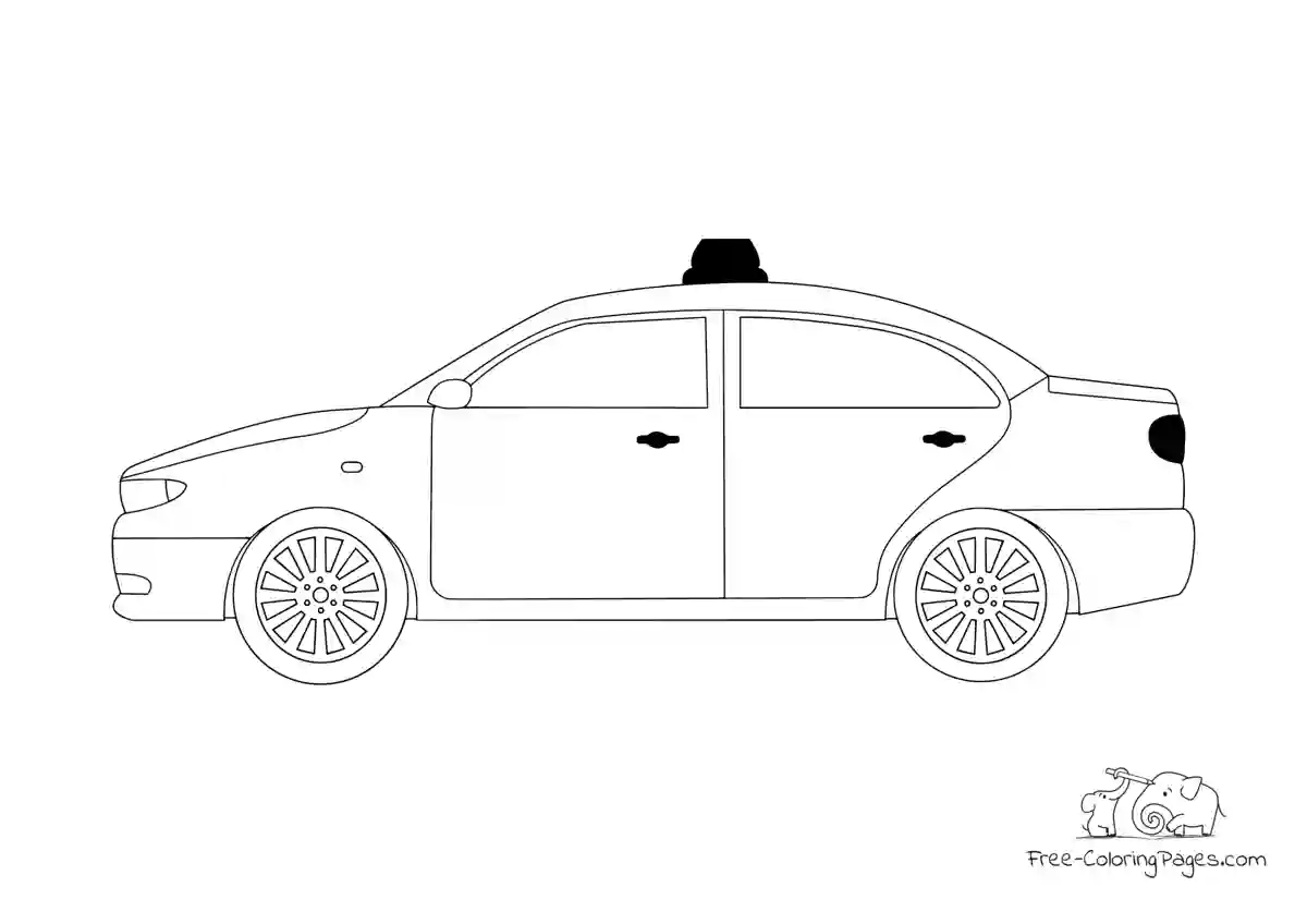 Ausmalbild Police car from the side