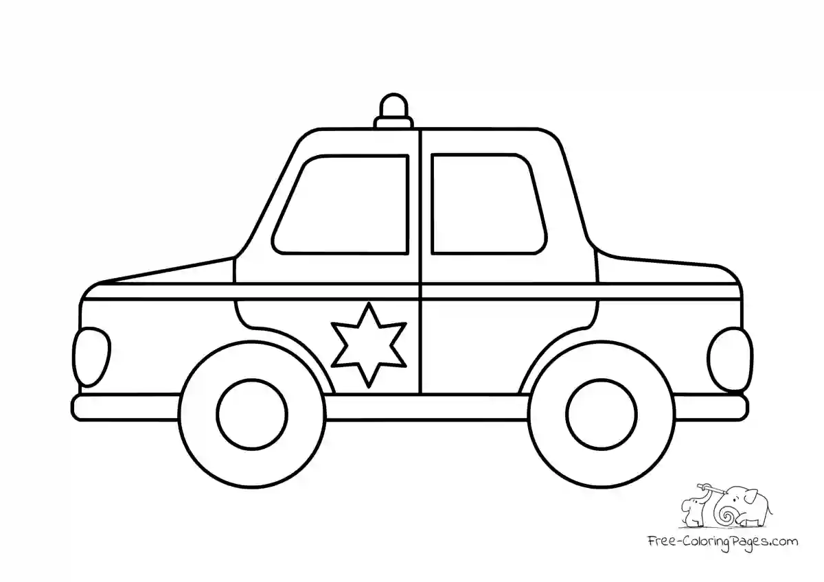 Ausmalbild Police Car with a star