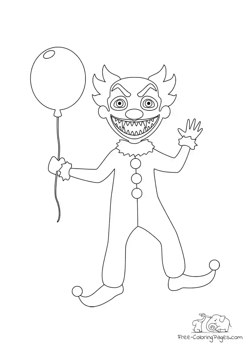 Ausmalbild Scary clown