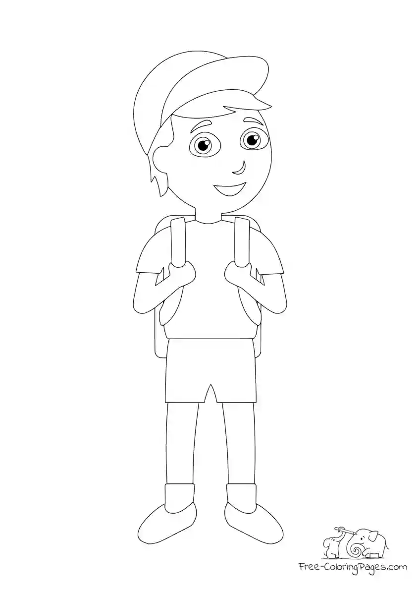Ausmalbild Schoolboy