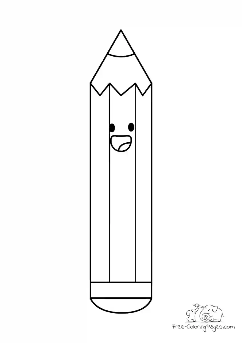 Ausmalbild Smiling Pencil