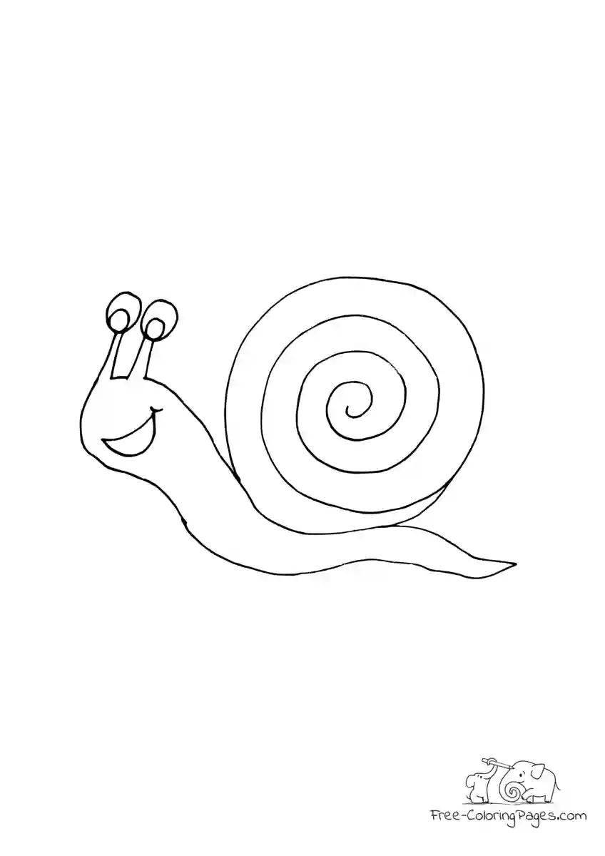 Coloring Page Smiling snail
