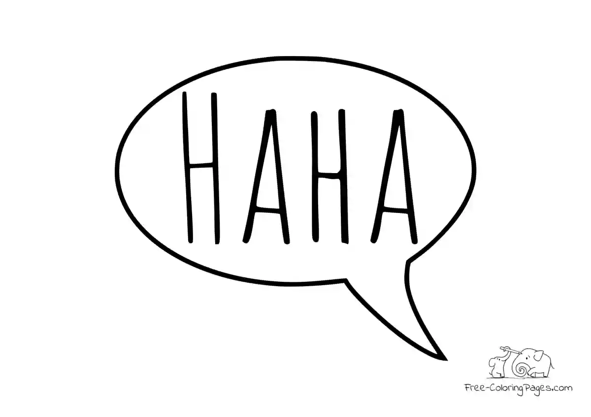 Coloring Page Speech bubble haha oval