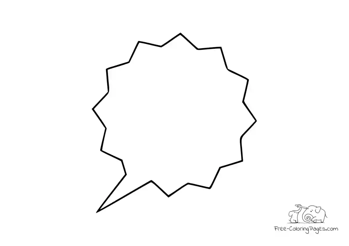 Coloring Page Speech bubble jagged