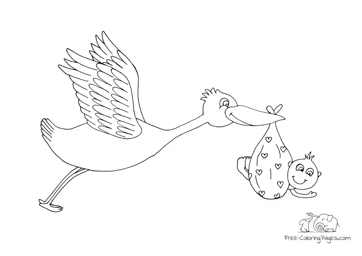 Ausmalbild Storch