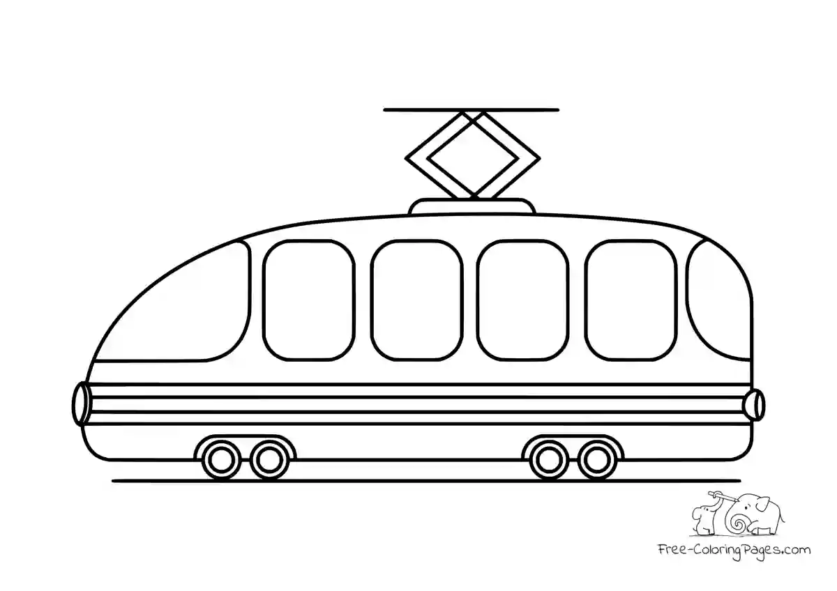Ausmalbild Tram