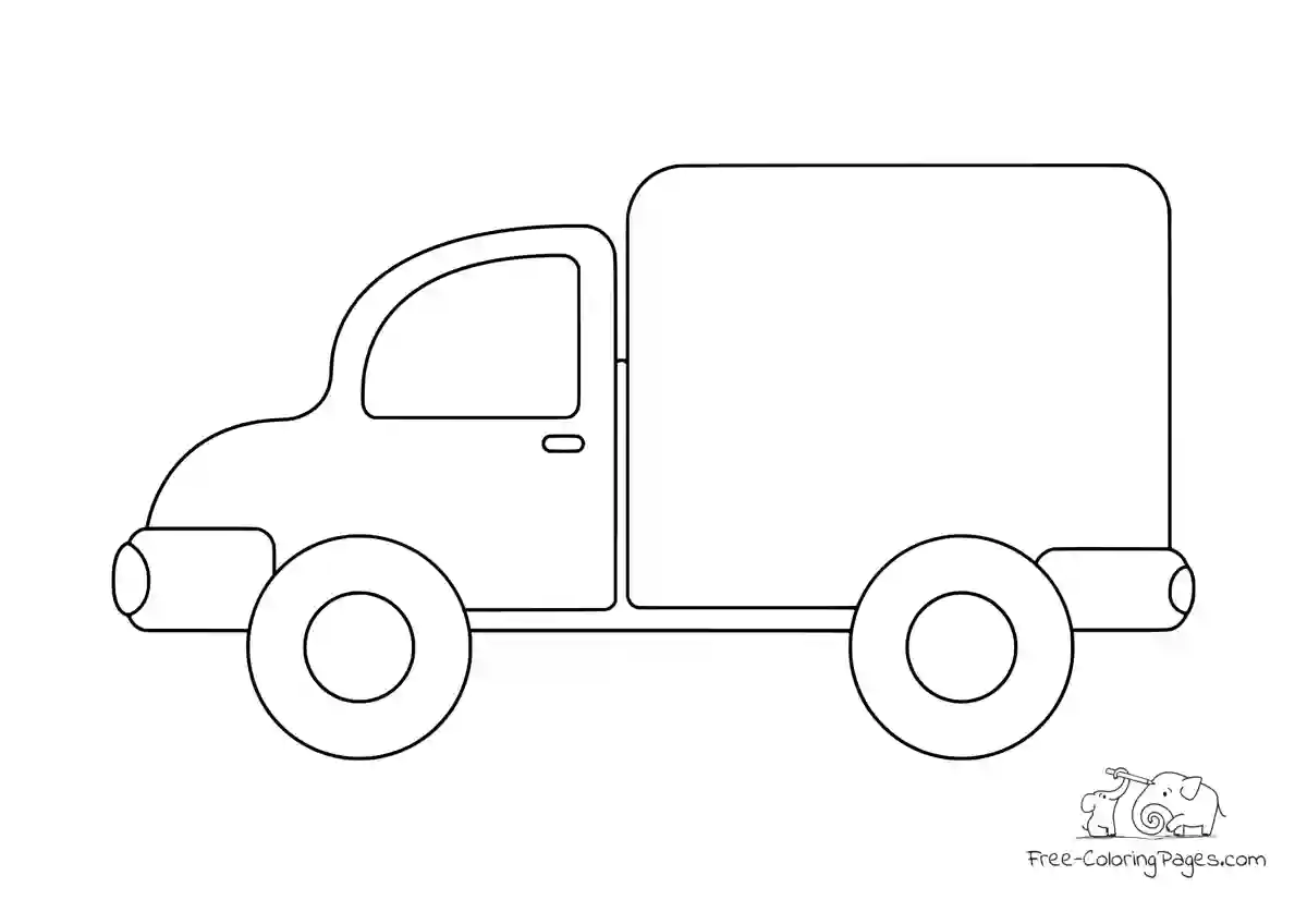 Ausmalbild Truck from the side