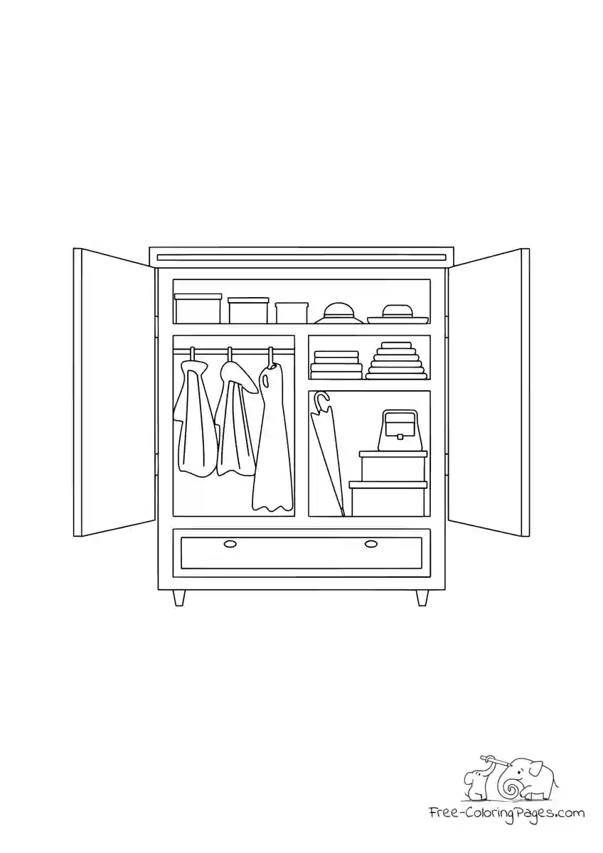 Ausmalbild Wardrobe